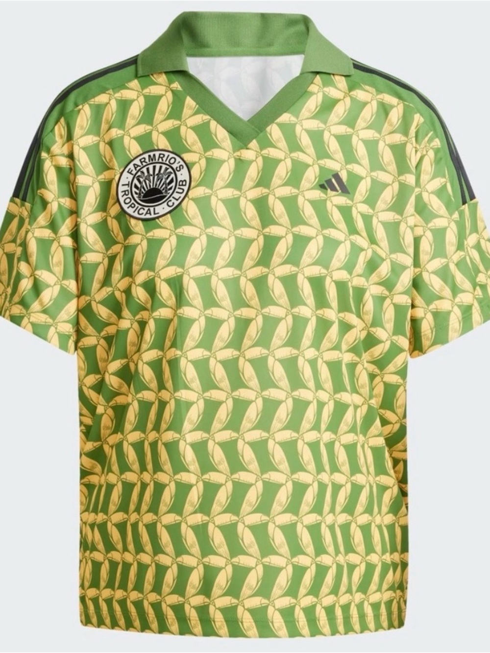 Adidas Green & Yellow Tropical Print Soccer Jersey New Farm Rio Size S
